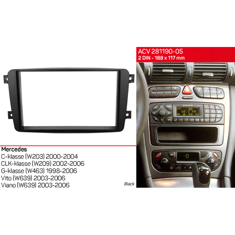 Adapter frame for Mercedes Vito, Viano, W639, W203, W209, W463 ACV 281190-05