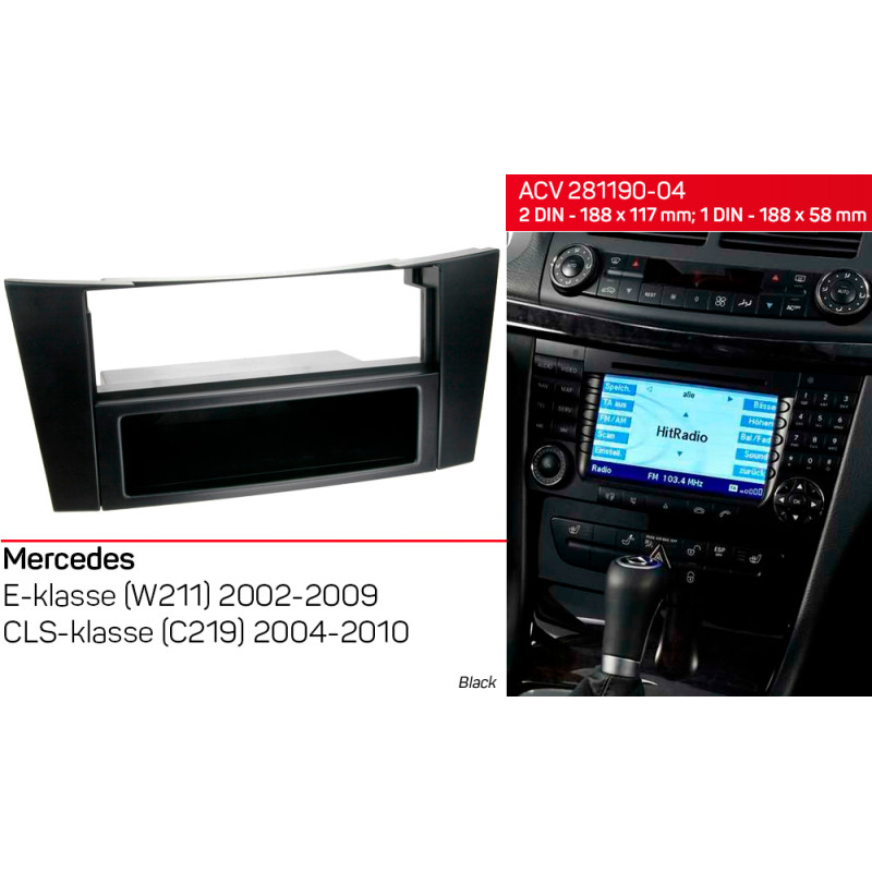 Adapter frame for Mercedes W211, C219 ACV 281190-04