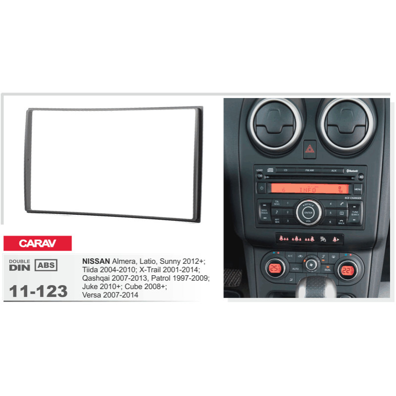 Adapter frame for Nissan Almera, Tiida, X-trail, Qashqai, Patrol, Juke, Cube Carav 11-123