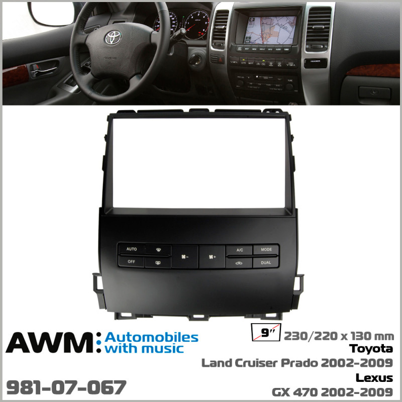 Adapter frame for Toyota Land Cruiser Prado 120, Lexus GX 470 AWM 981-07-067